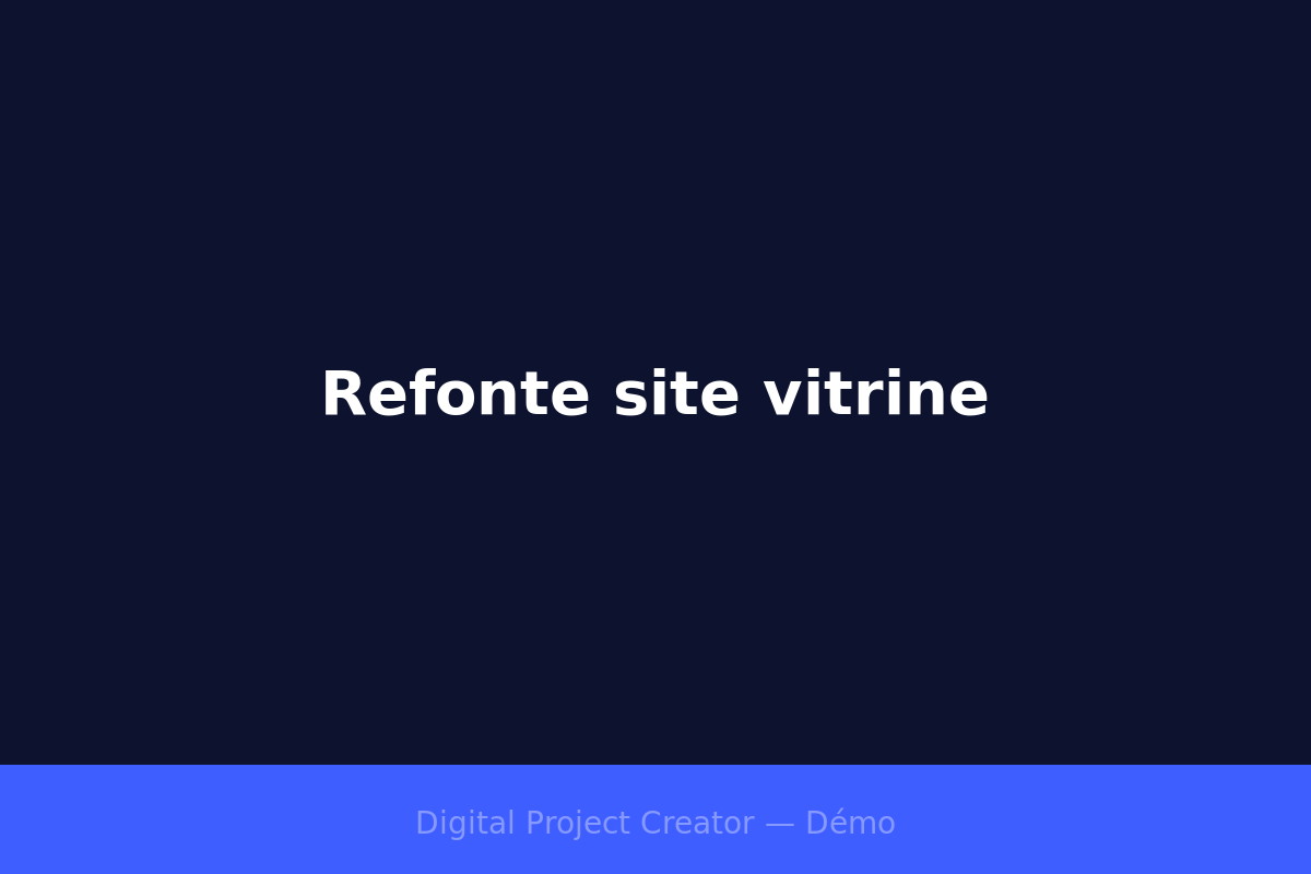 Refonte site vitrine — Atelier Dubois